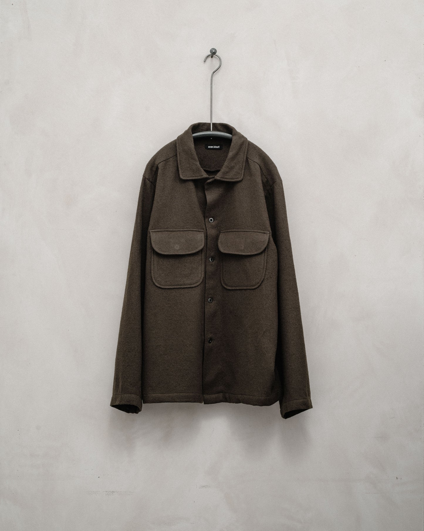 Field Shirt - Brushed Wool Twill, Dark Olive
