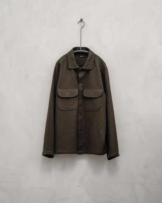 Field Shirt - Brushed Wool Twill, Dark Olive