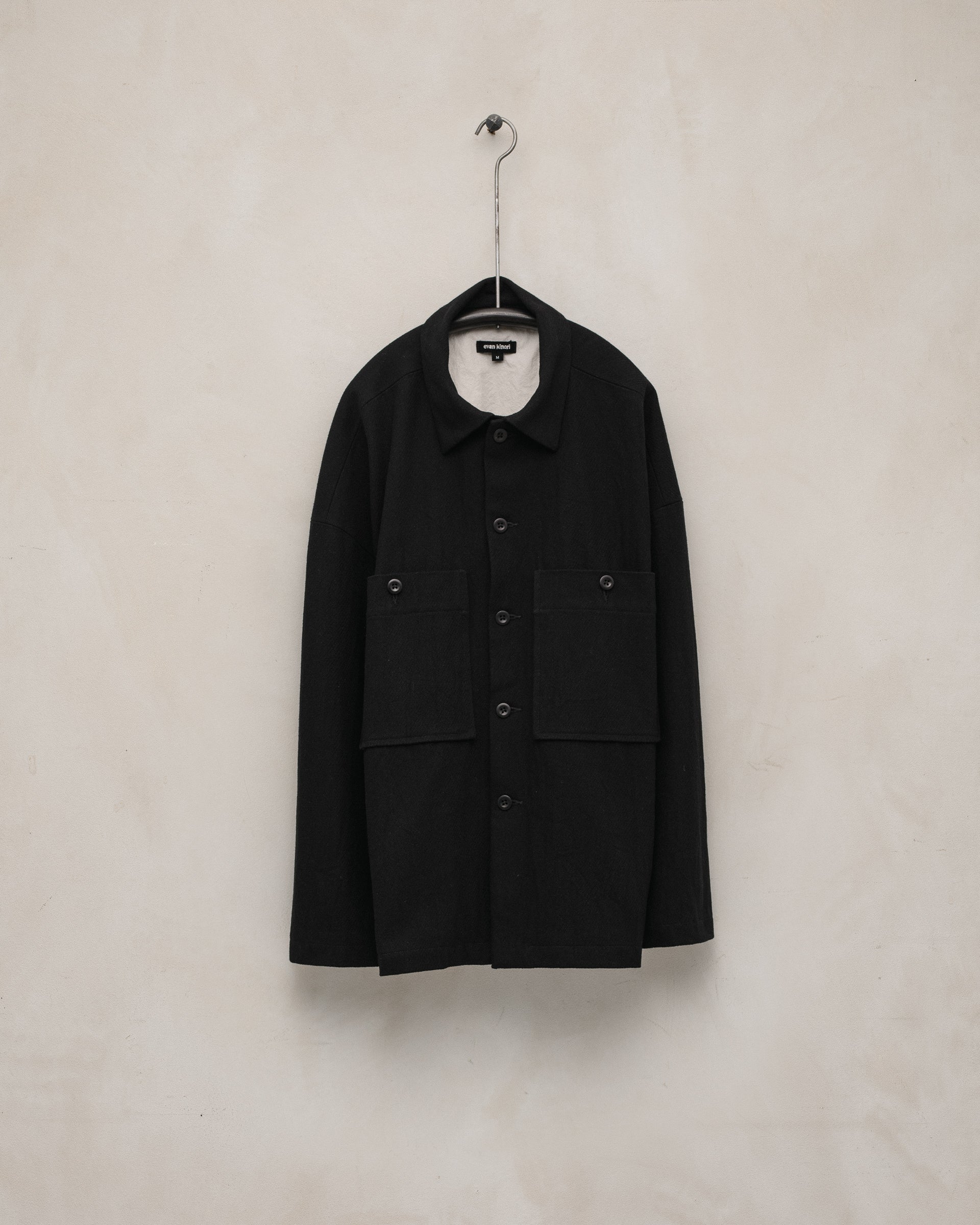 ジャケット・アウター evan kinori field shirt M black Evan Kinori Field Shirt, Black/Brown – Glasswing