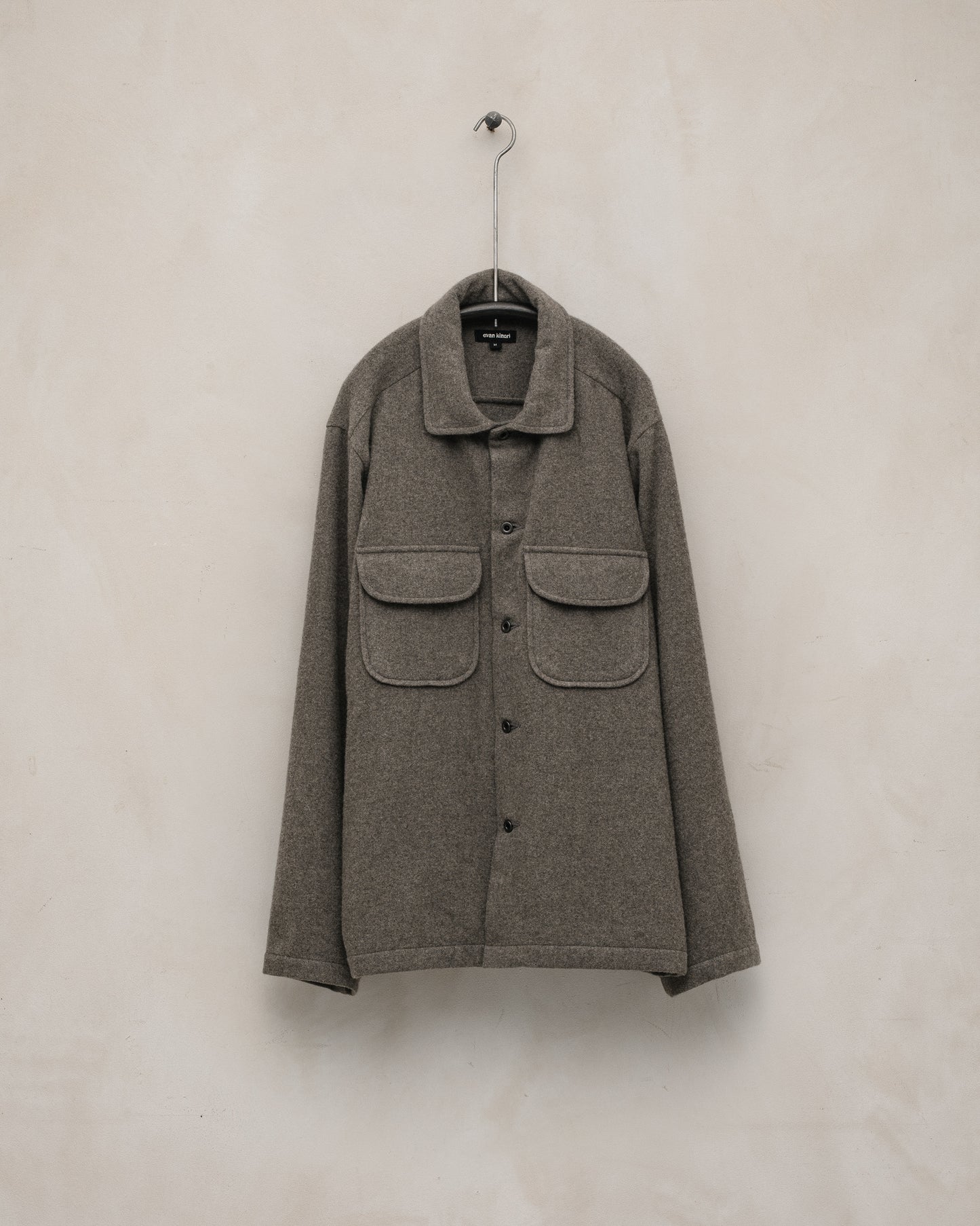 Field Shirt - Brushed Cashmere/Wool Flannel, Mid-Grey