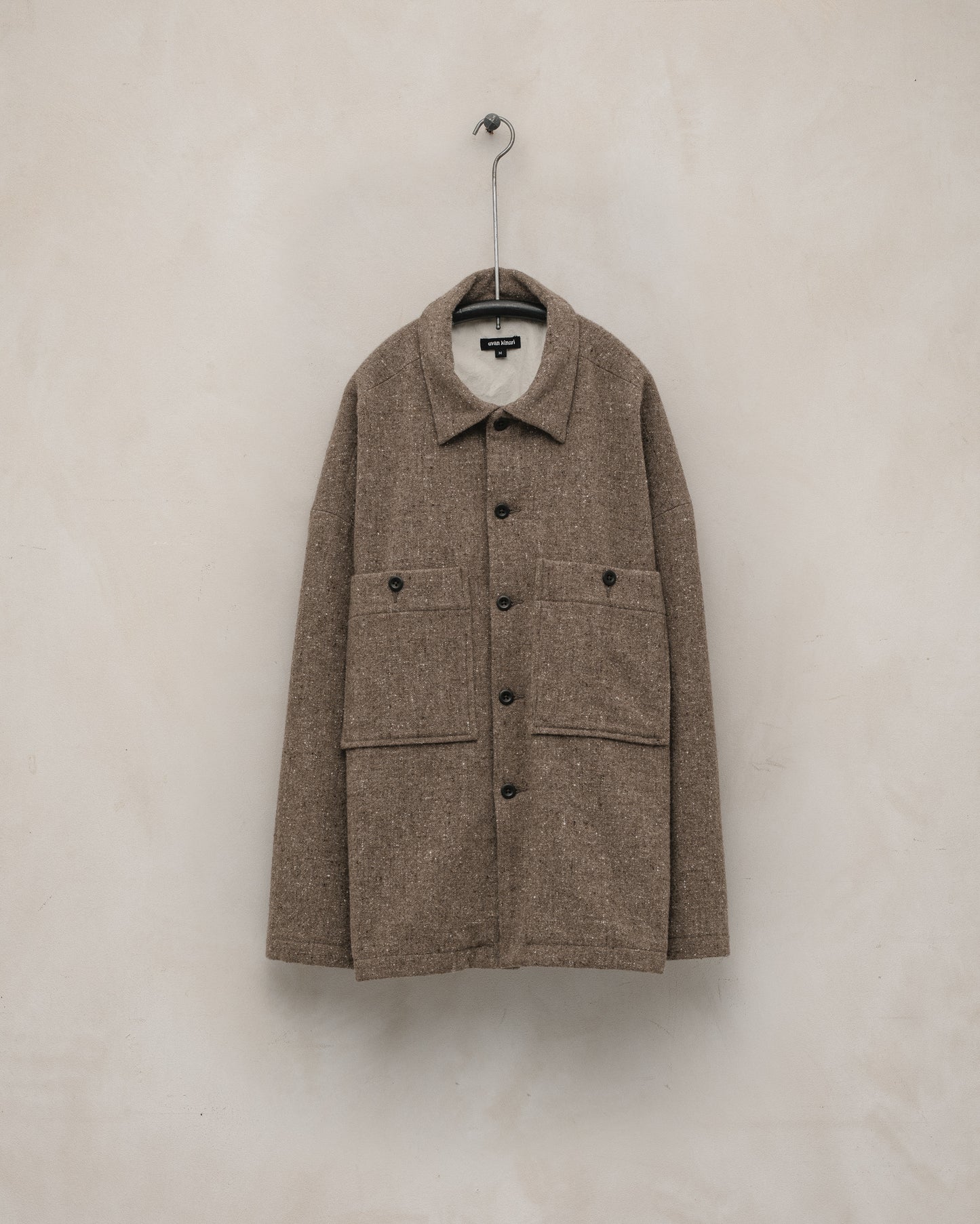 Field Shirt Two - Undyed Wool Tweed, Dark Beige