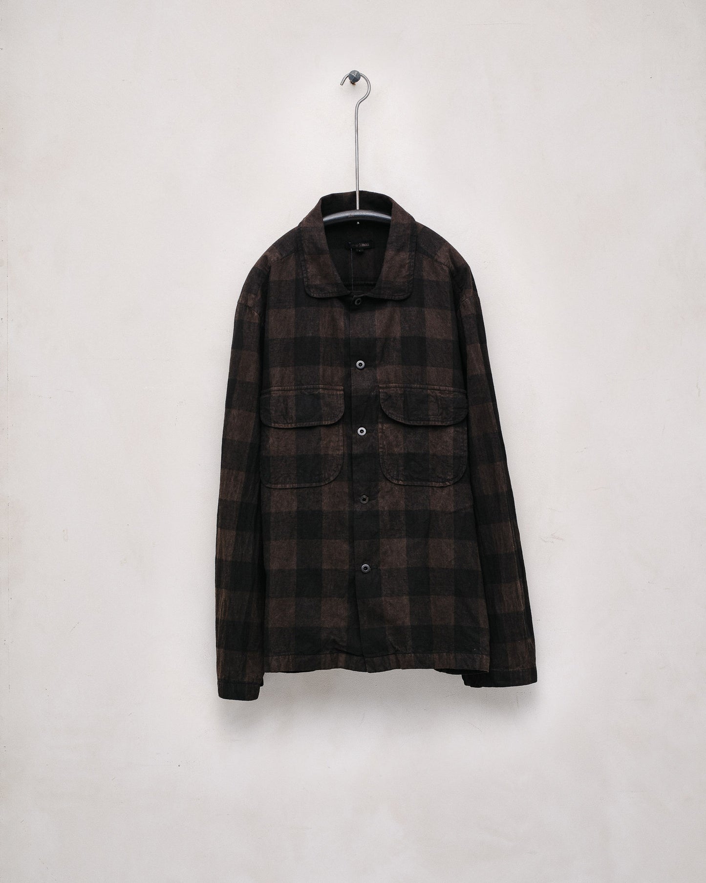 Field Shirt - Cotton/Linen Check (Mud Dye)