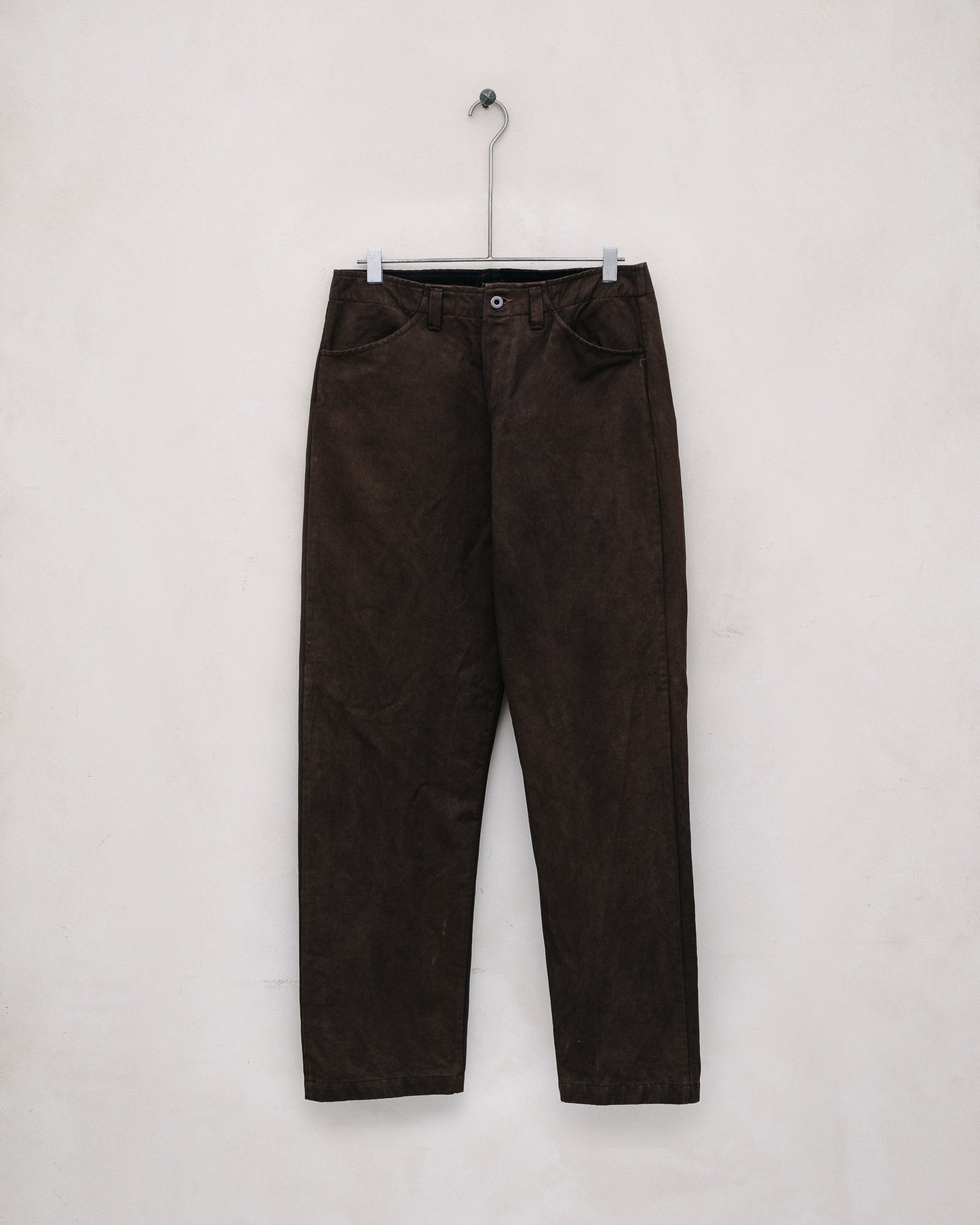 Four Pocket Pant - Washi/Cotton Twill, Natural Dye Brown (Mud Dye)