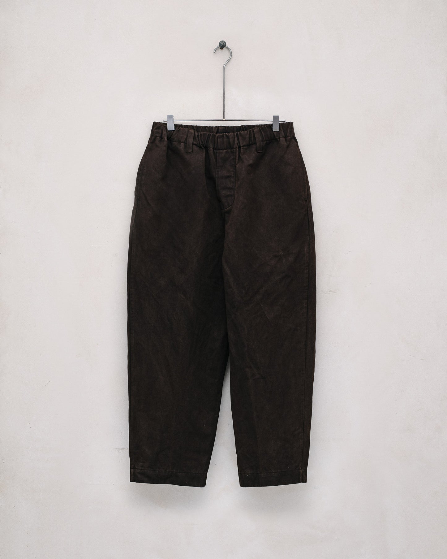 Elastic Pant - Washi/Cotton Twill, Natural Dye Brown (Mud Dye)