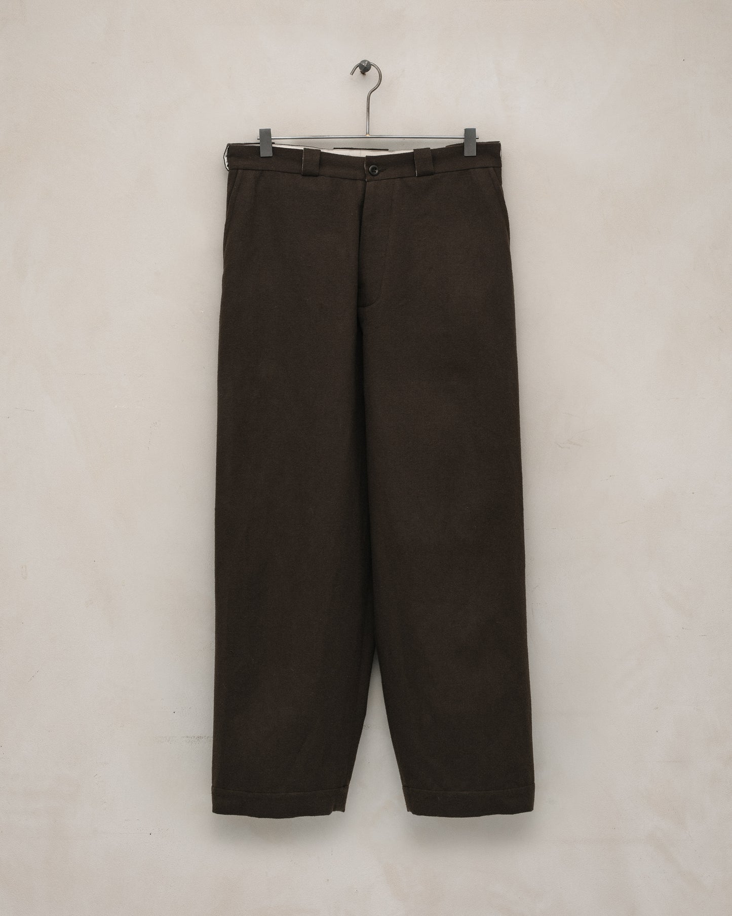Flat Front Pant - Brushed Broken Twill, Dark Olive
