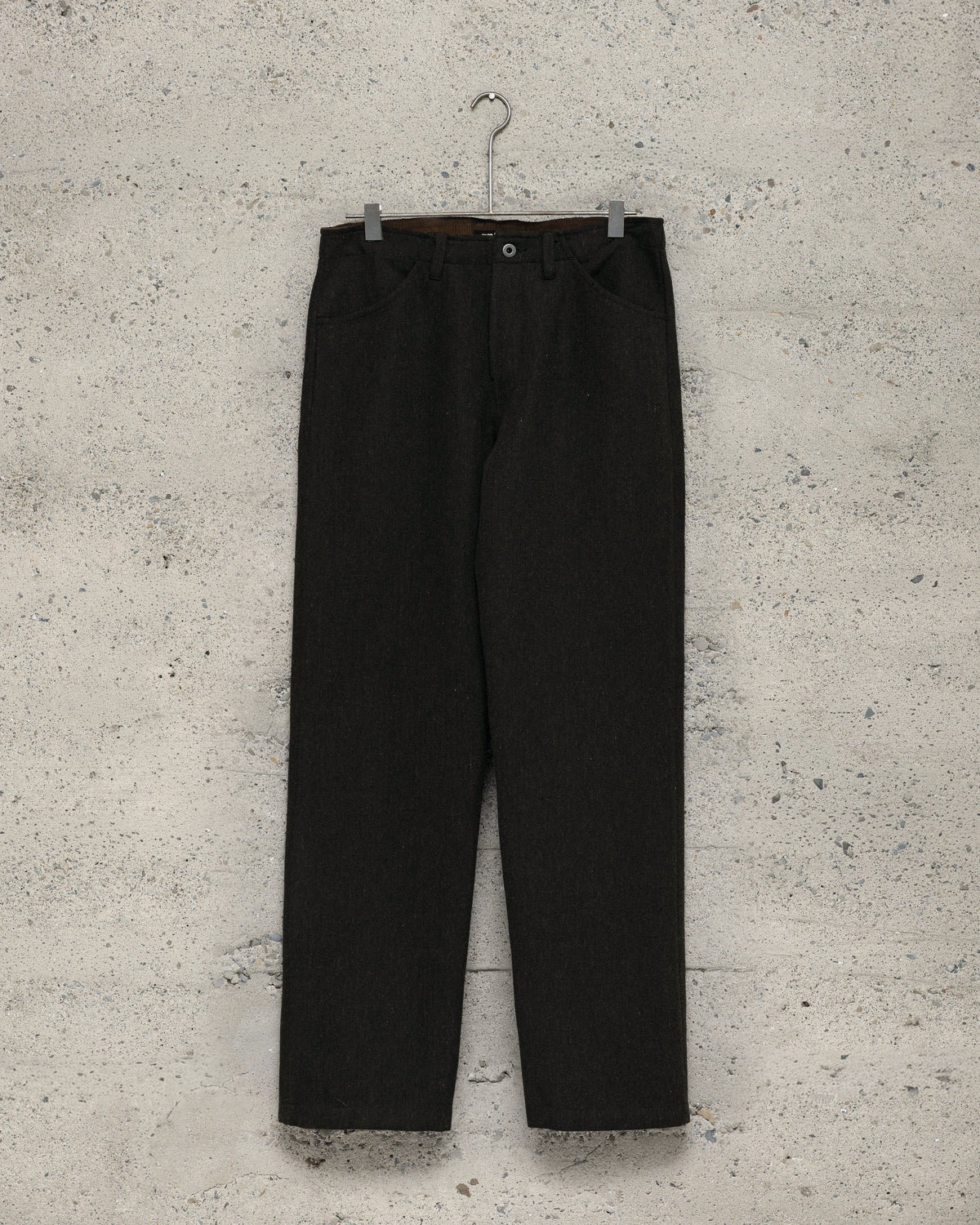 Four Pocket Pant - Wool/Linen Herringbone, Black/Brown
