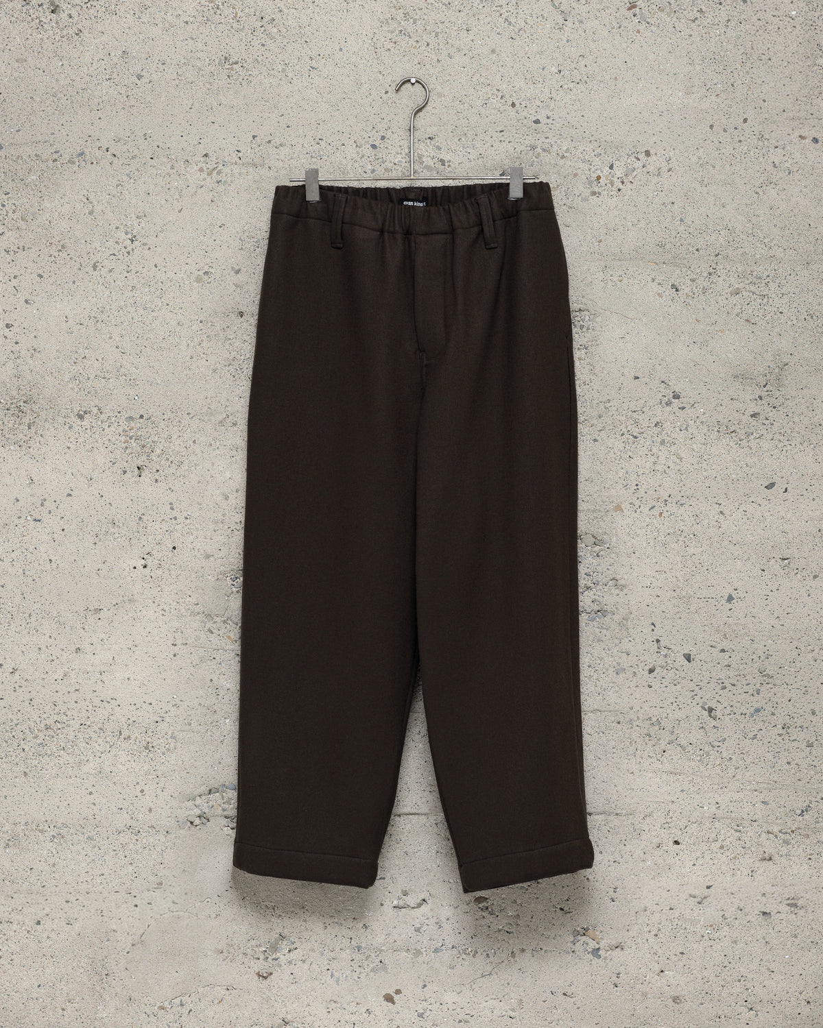 Elastic Pant - Heavy Wool Flannel, Dark Brown