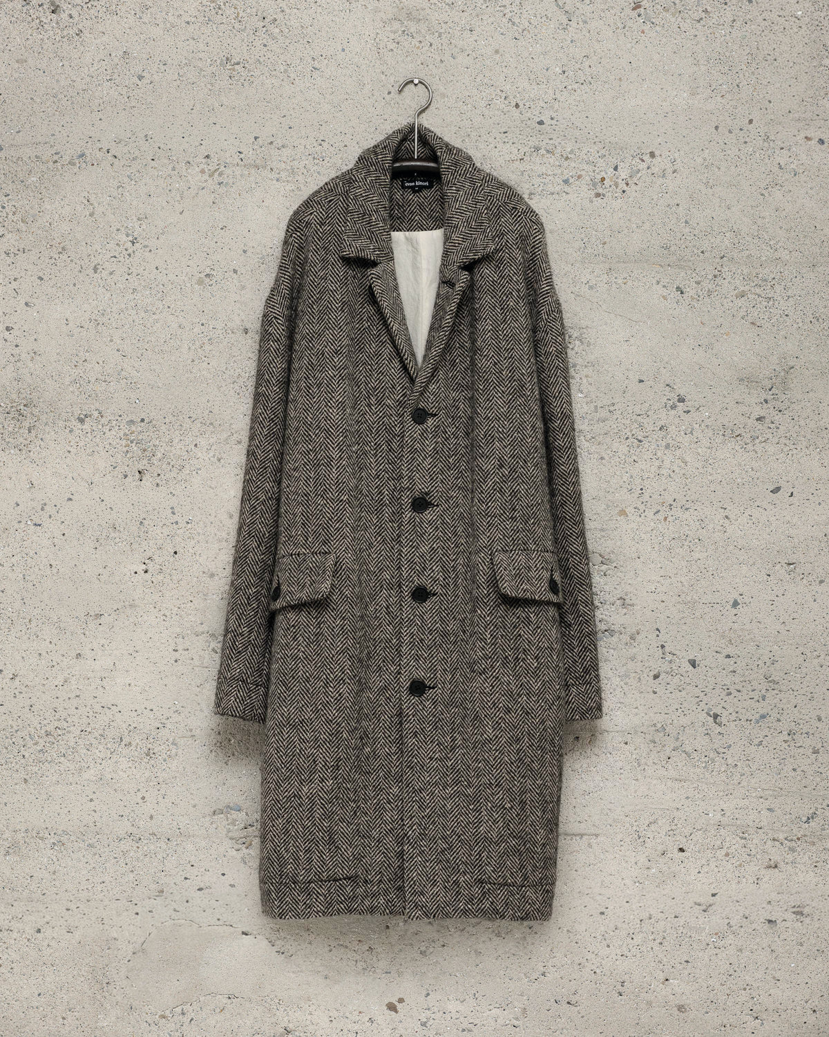 Big Coat - Irish Wool Herringbone, Natural/Black