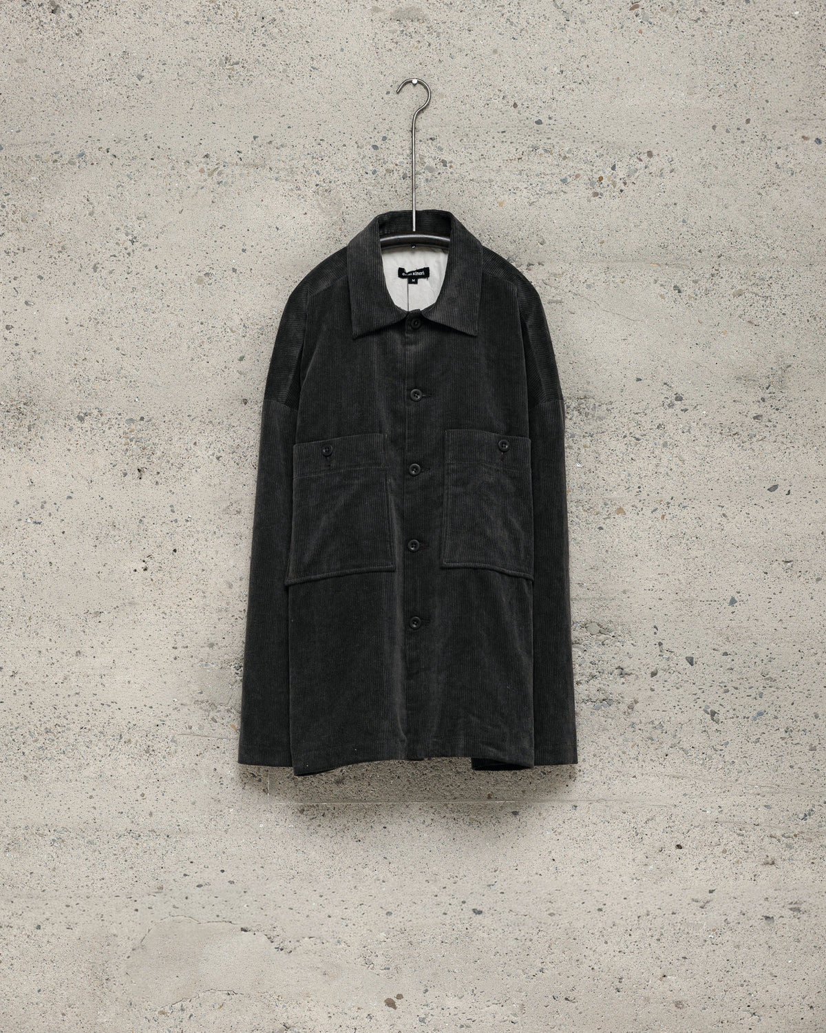 Field Shirt Two - Carbon Dyed Cotton/Linen Corduroy, Charcoal
