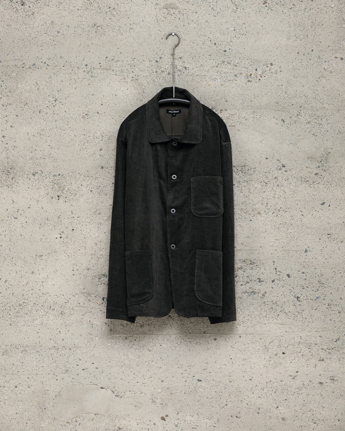 Three Pocket Jacket - Carbon Dyed Cotton/Linen Corduroy, Charcoal