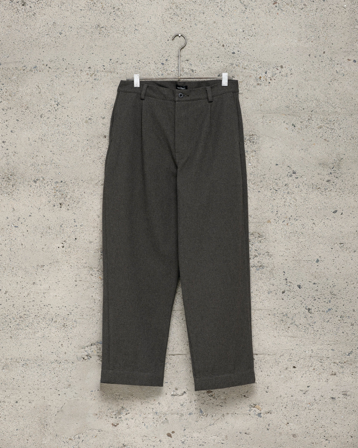 Single Pleat Pant - Top Dyed Cotton Kersey, Olive Heather