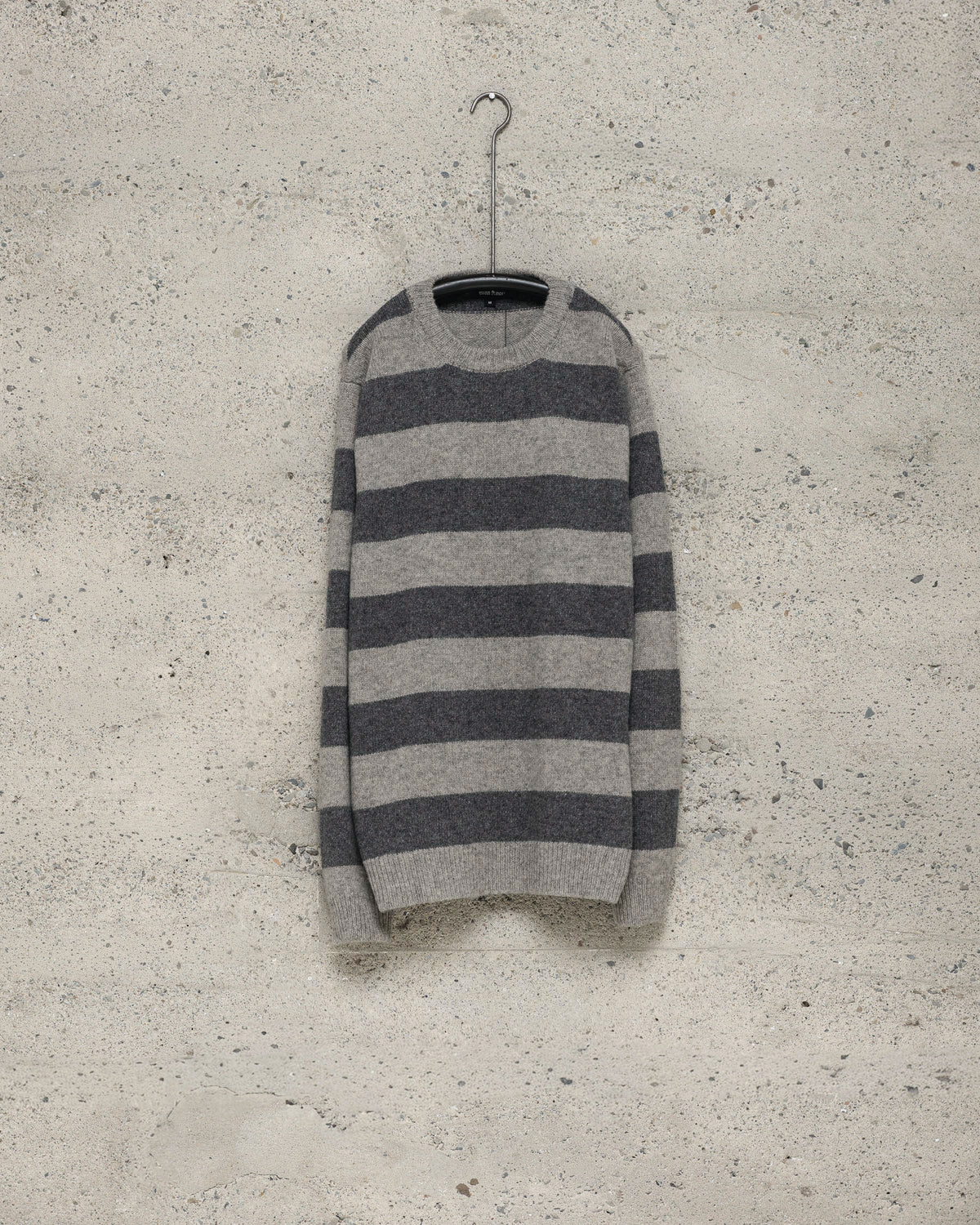 Striped Sweater - Top Dyed Wool, Charcoal/Light Grey