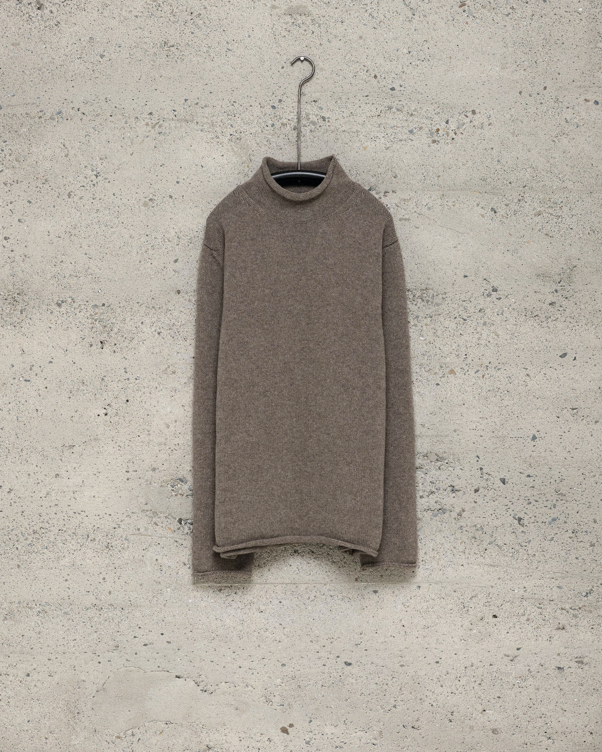 Rollneck Sweater - Undyed Yak Wool, Light Brown