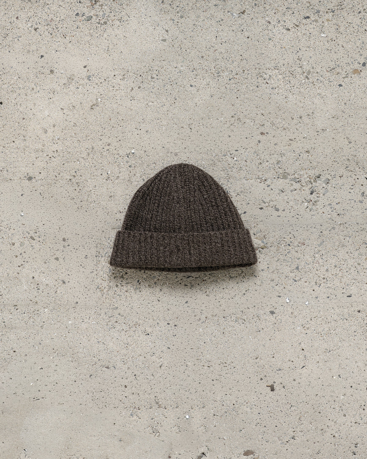 Knit Hat - Wool Melange, Brown/Beige
