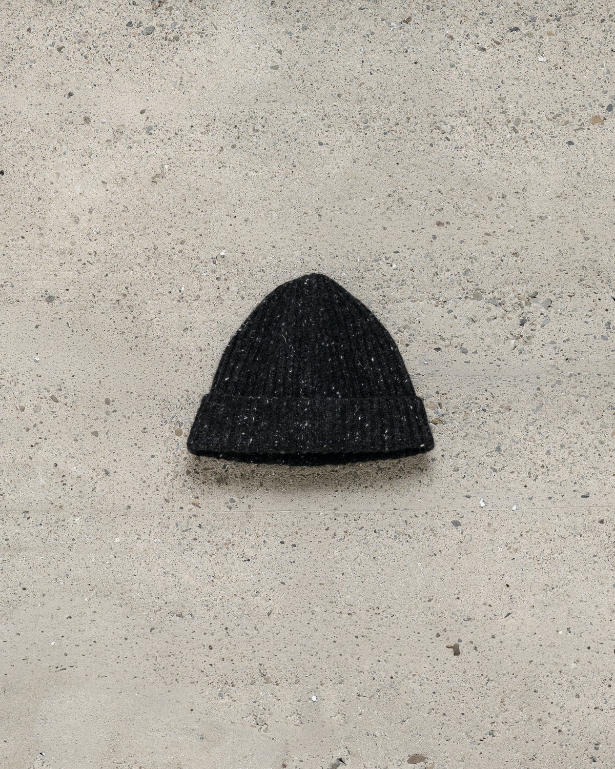 Knit Hat - Wool/Cashmere Tweed, Black