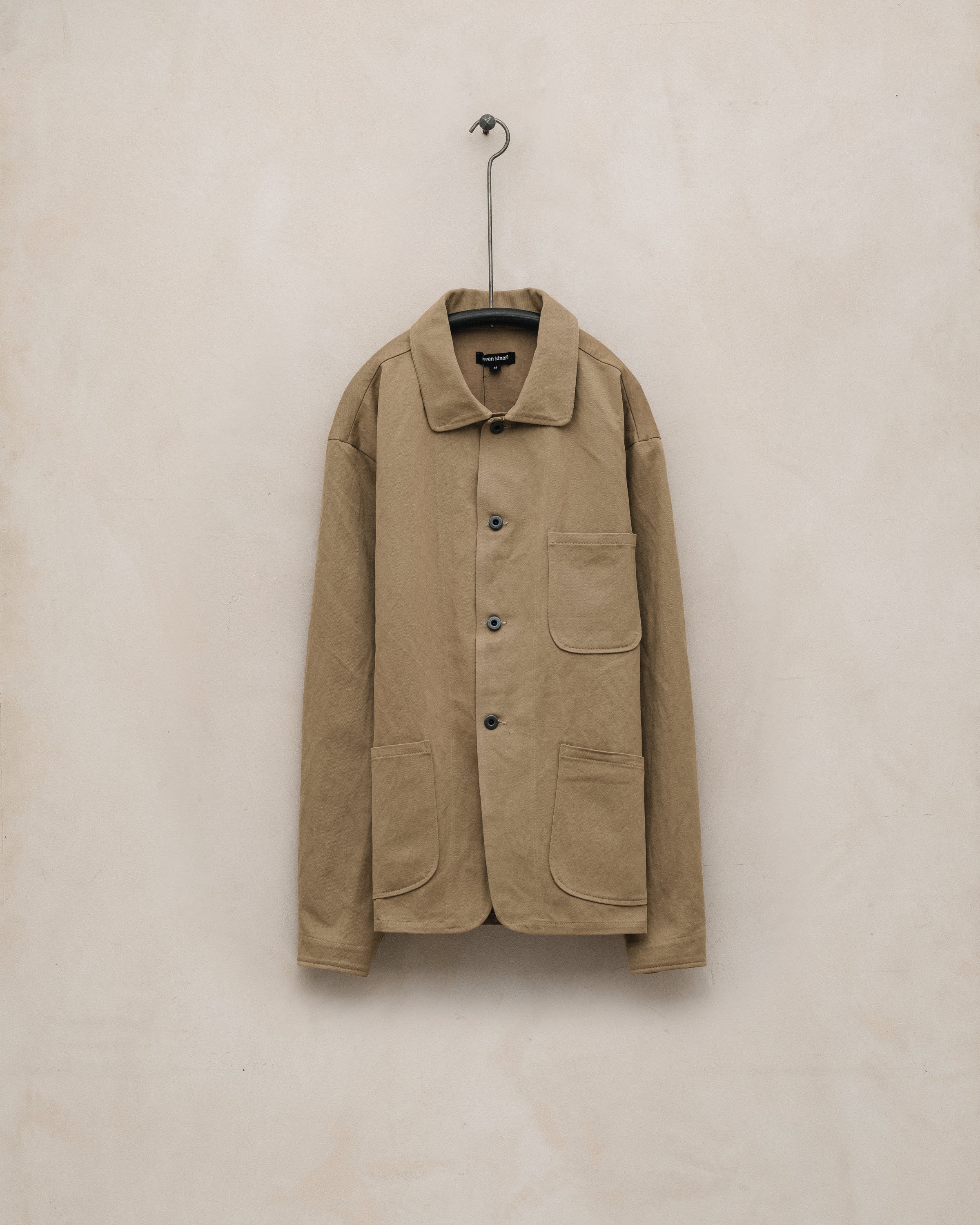 Three Pocket Jacket - Gallnut Cotton/Washi Twill, Khaki (Natural