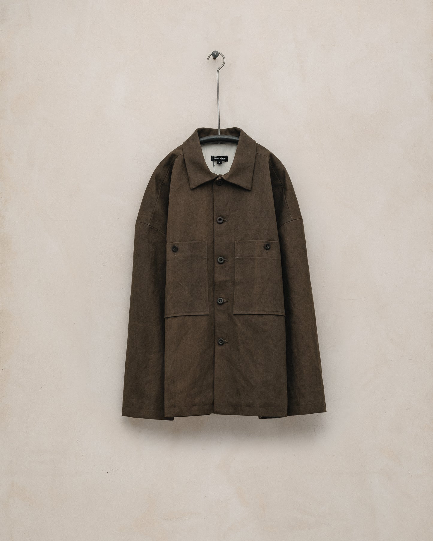 Field Shirt Two - Sumi Ink Cotton/Washi Canvas, Dark Olive