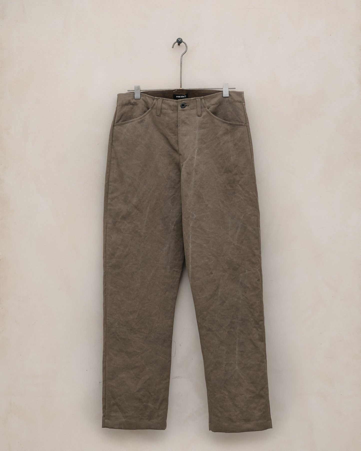 Four Pocket Pant - Natural Dye Cotton/Washi Herringbone, Iron (Persimmon/Iron Natural Dye)
