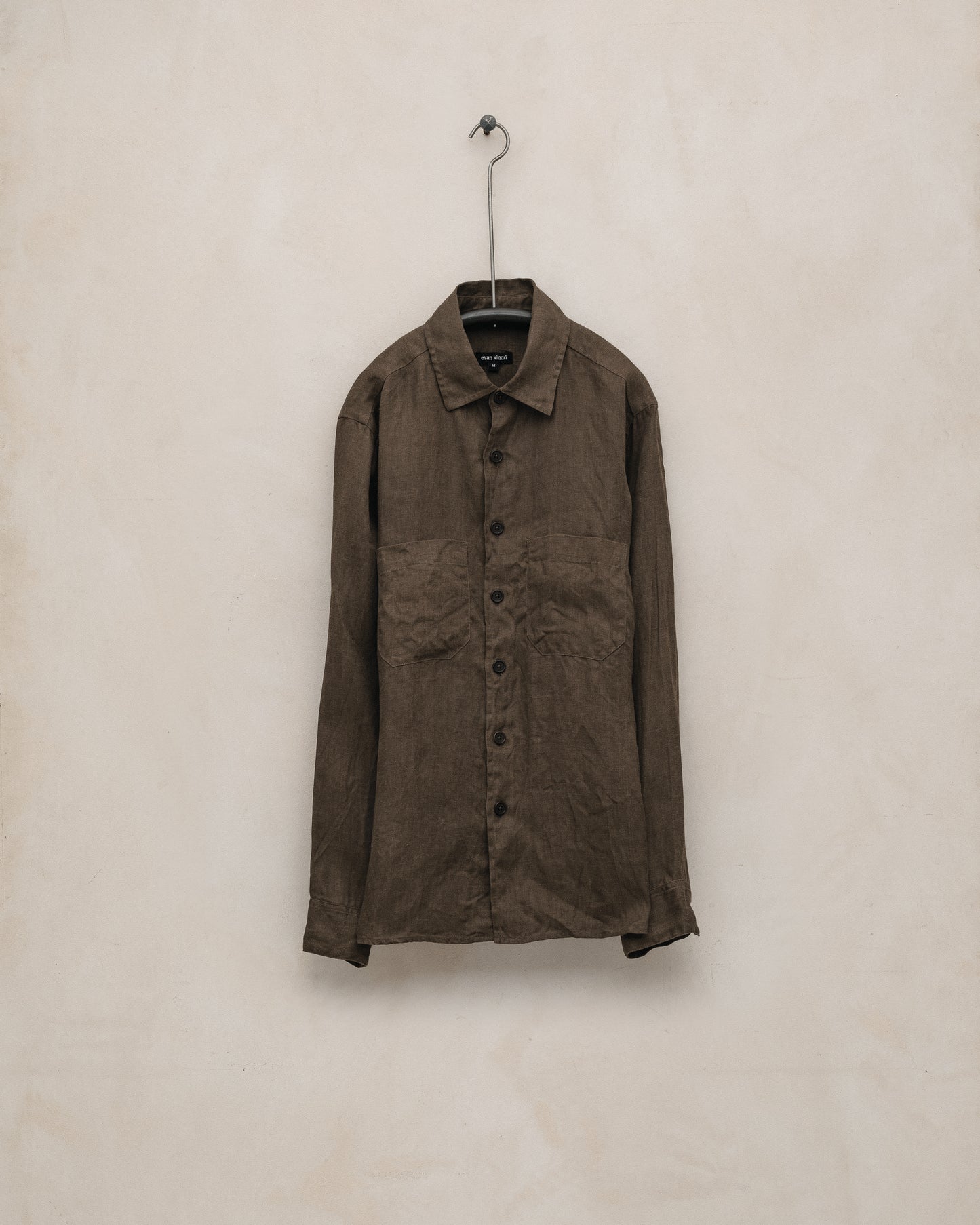 Two Pocket Shirt - Sumi Ink Hemp Twill, Dark Olive
