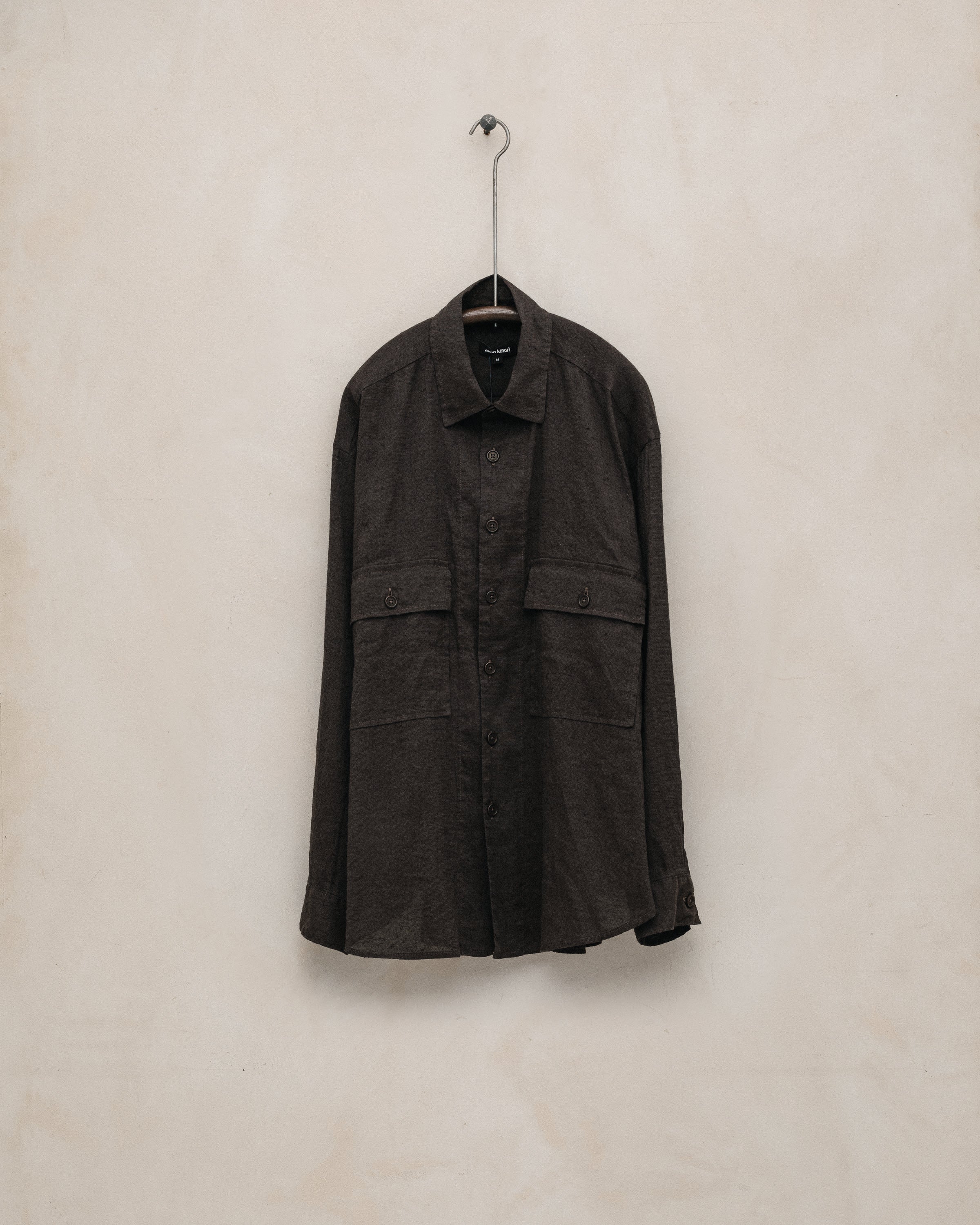 Big Shirt - Yarn Dyed Linen/Cotton Summercloth, Brown/Navy – evan
