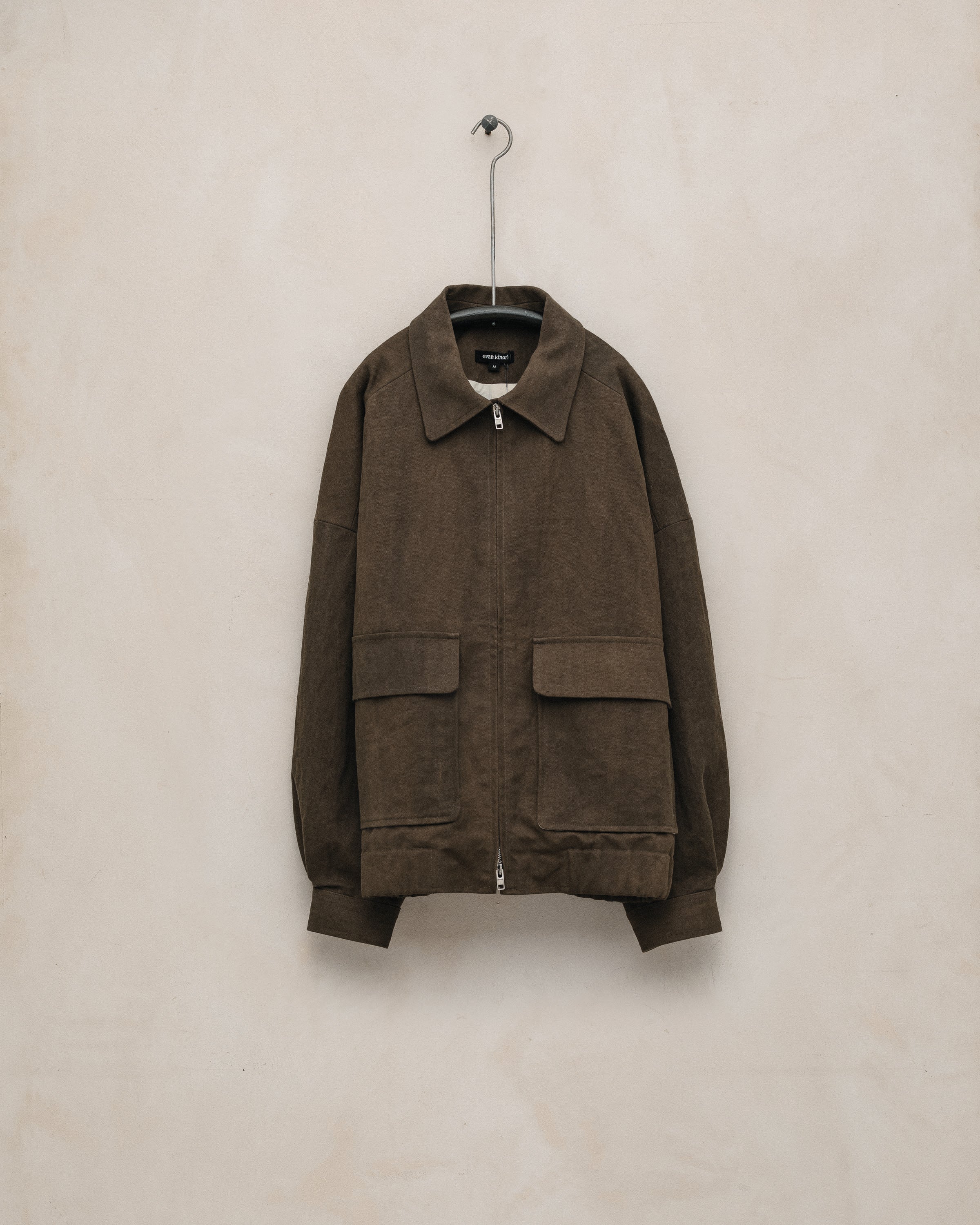 Zip Jacket Two - Sumi Ink Cotton/Washi Canvas, Dark Olive – evan