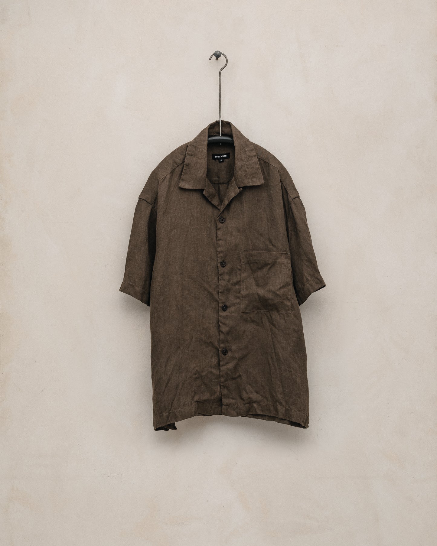 Short Sleeve Shirt - Sumi Ink Hemp Twill, Dark Olive
