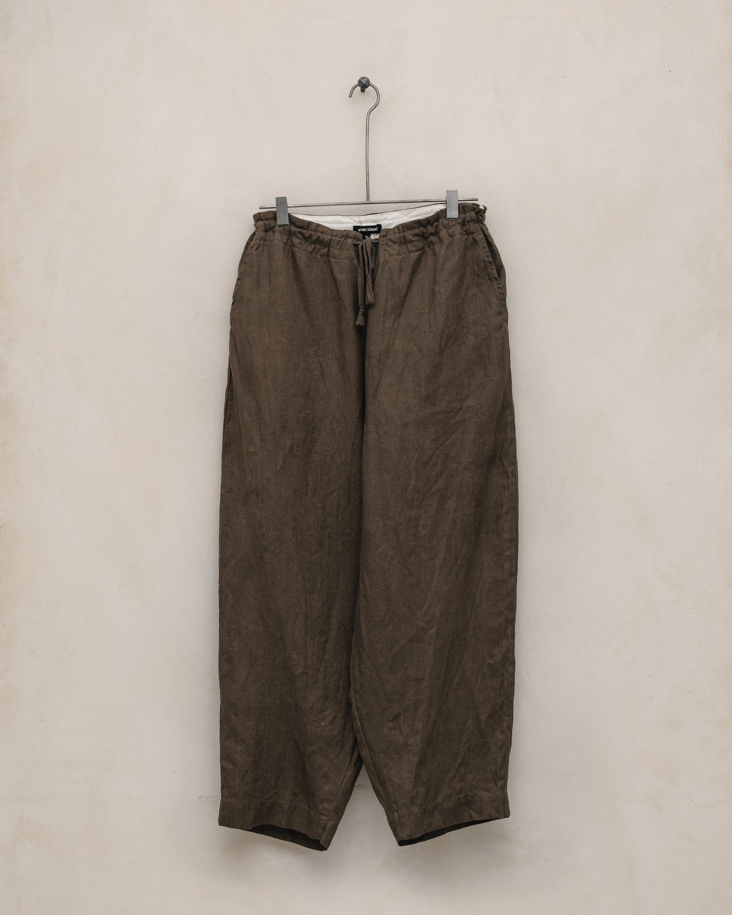 Drawstring Pant - Sumi Ink Hemp Twill, Dark Olive – evan kinori