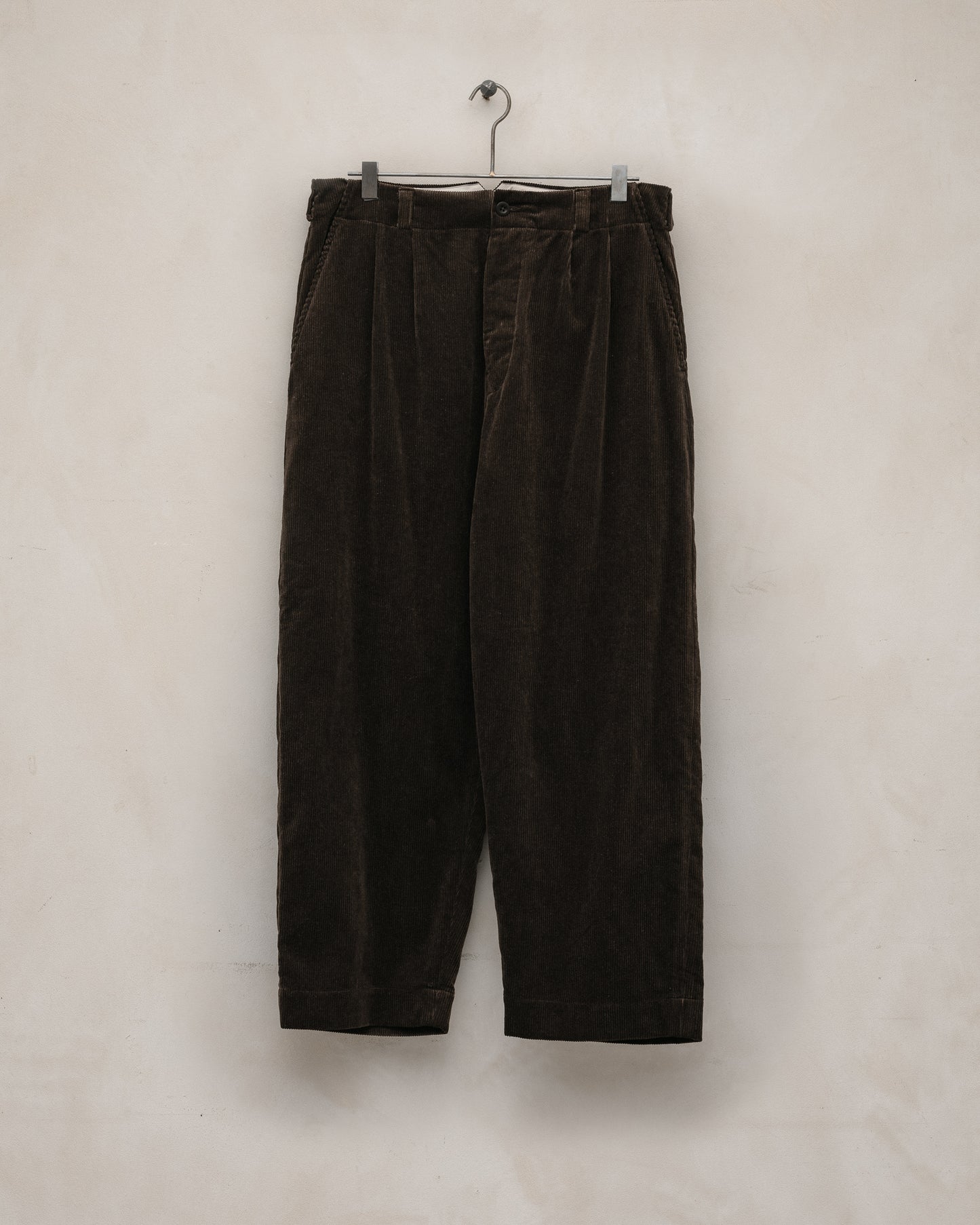 Two Pleat Pant - Sumi Ink Corduroy, Brown