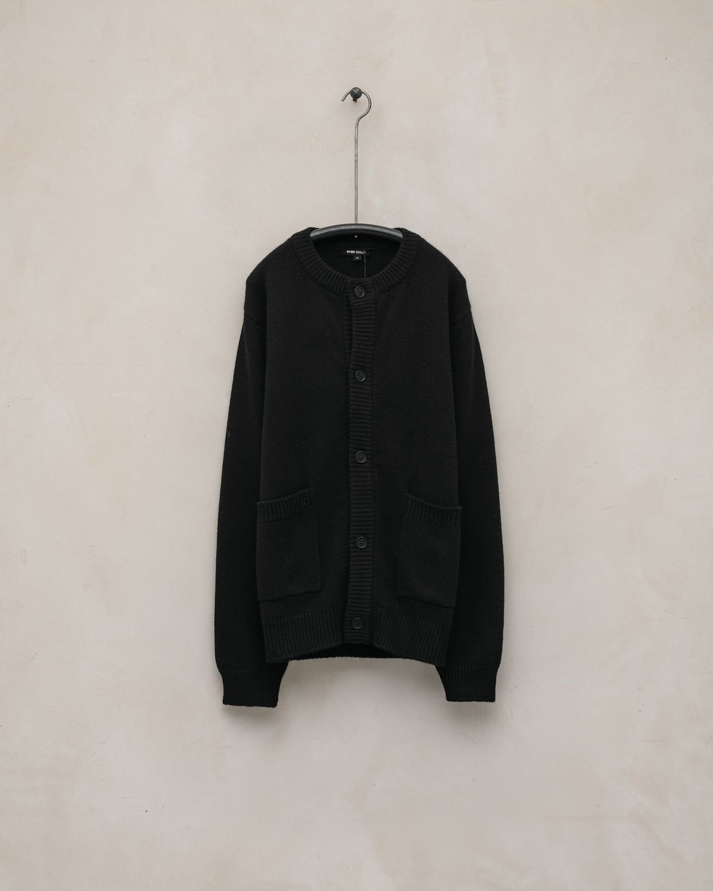 Crewneck Cardigan - Cashmere/Lambswool, Black