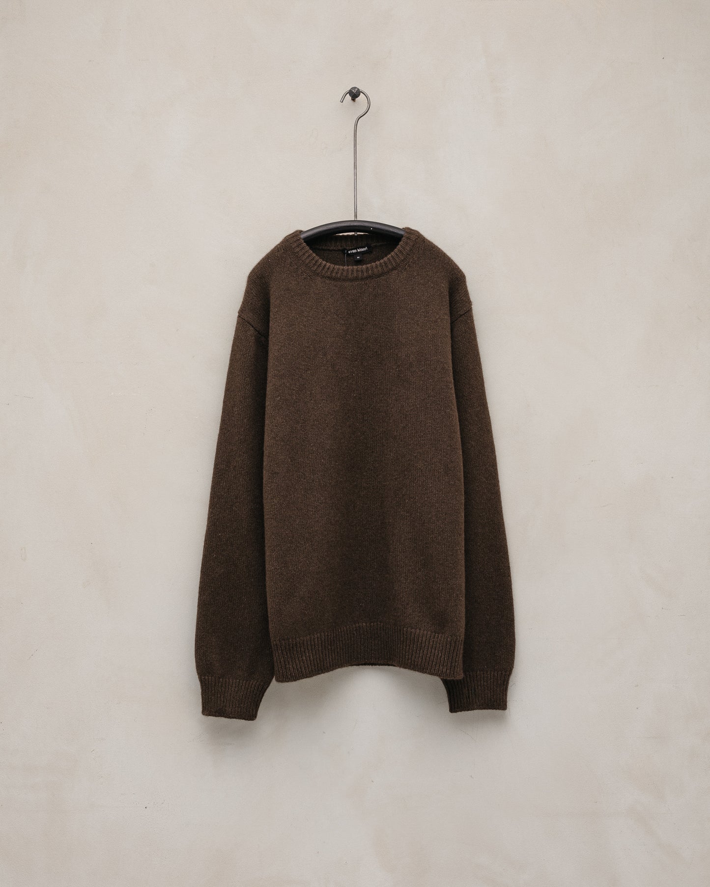 Crewneck Sweater - Undyed Yak Wool, Dark Brown