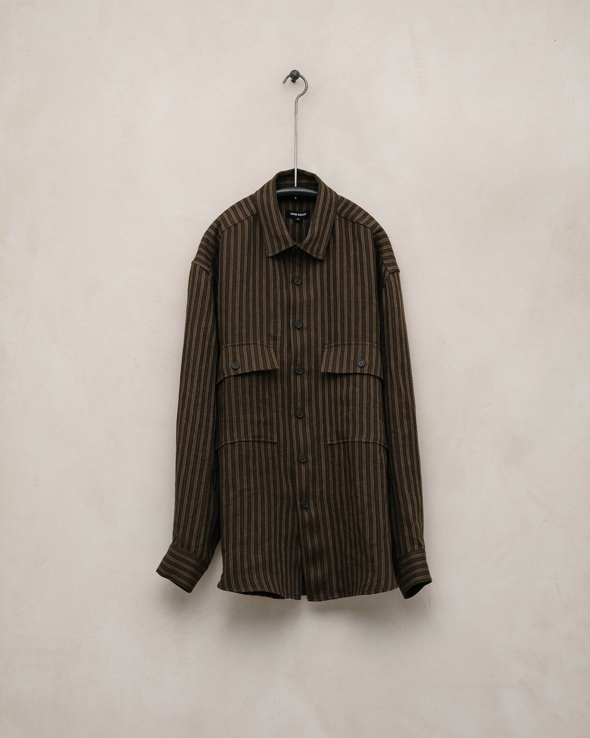 brown striped dress shirt Kiton - Brown Bengal Stripe Dress Shirt