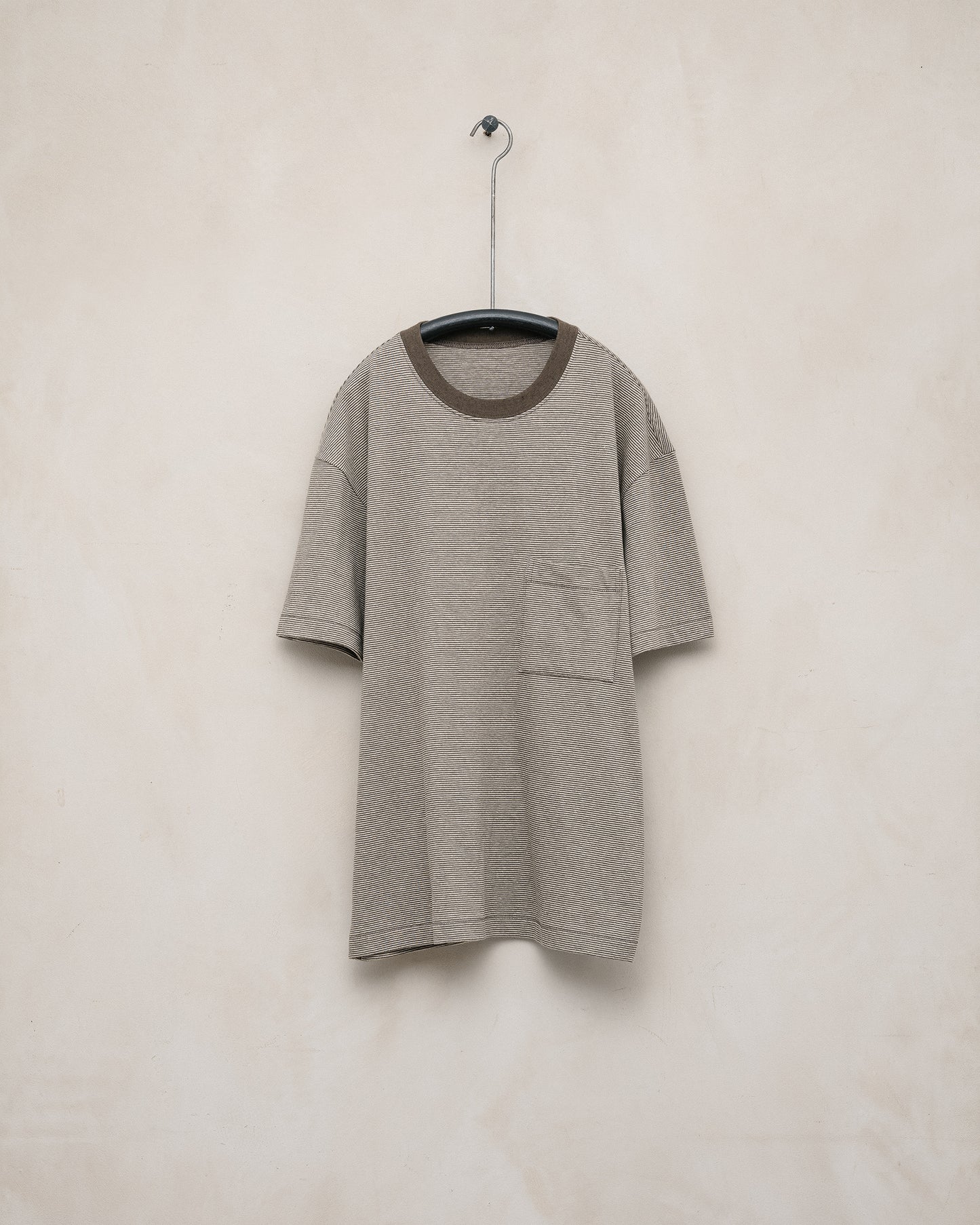 Striped Pocket Tee - Taupe/Natural