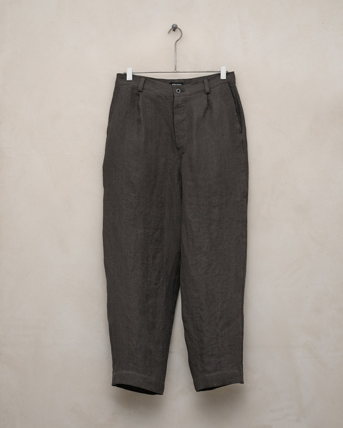 Single Pleat Pant - Dobby Weave Hemp, Shale Grey