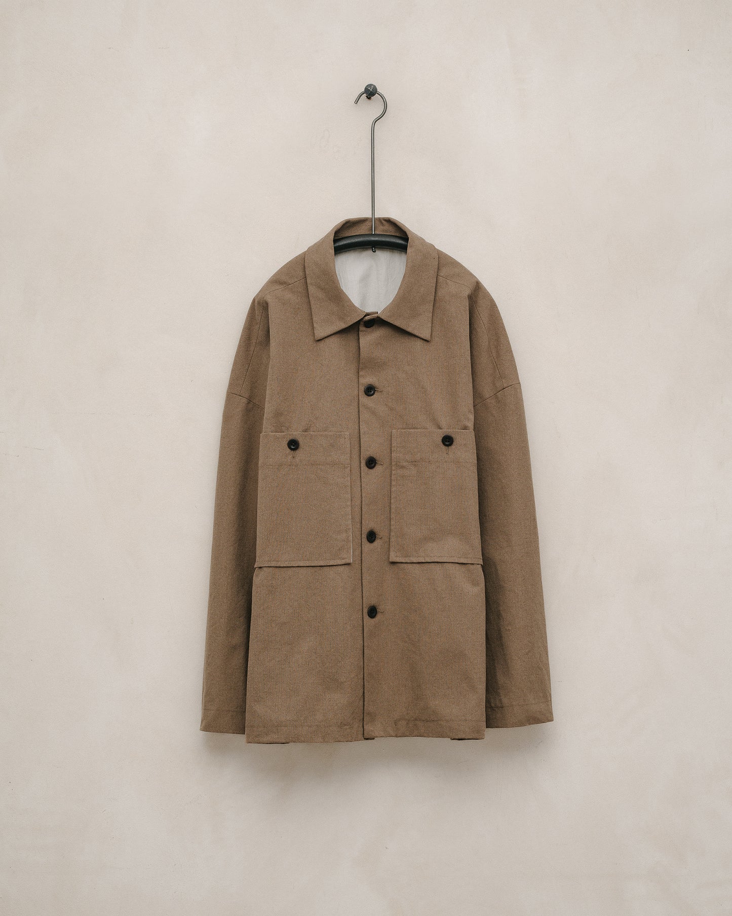Field Shirt Two - Undyed Organic Cotton Canvas, Brown (Iron Mordant)