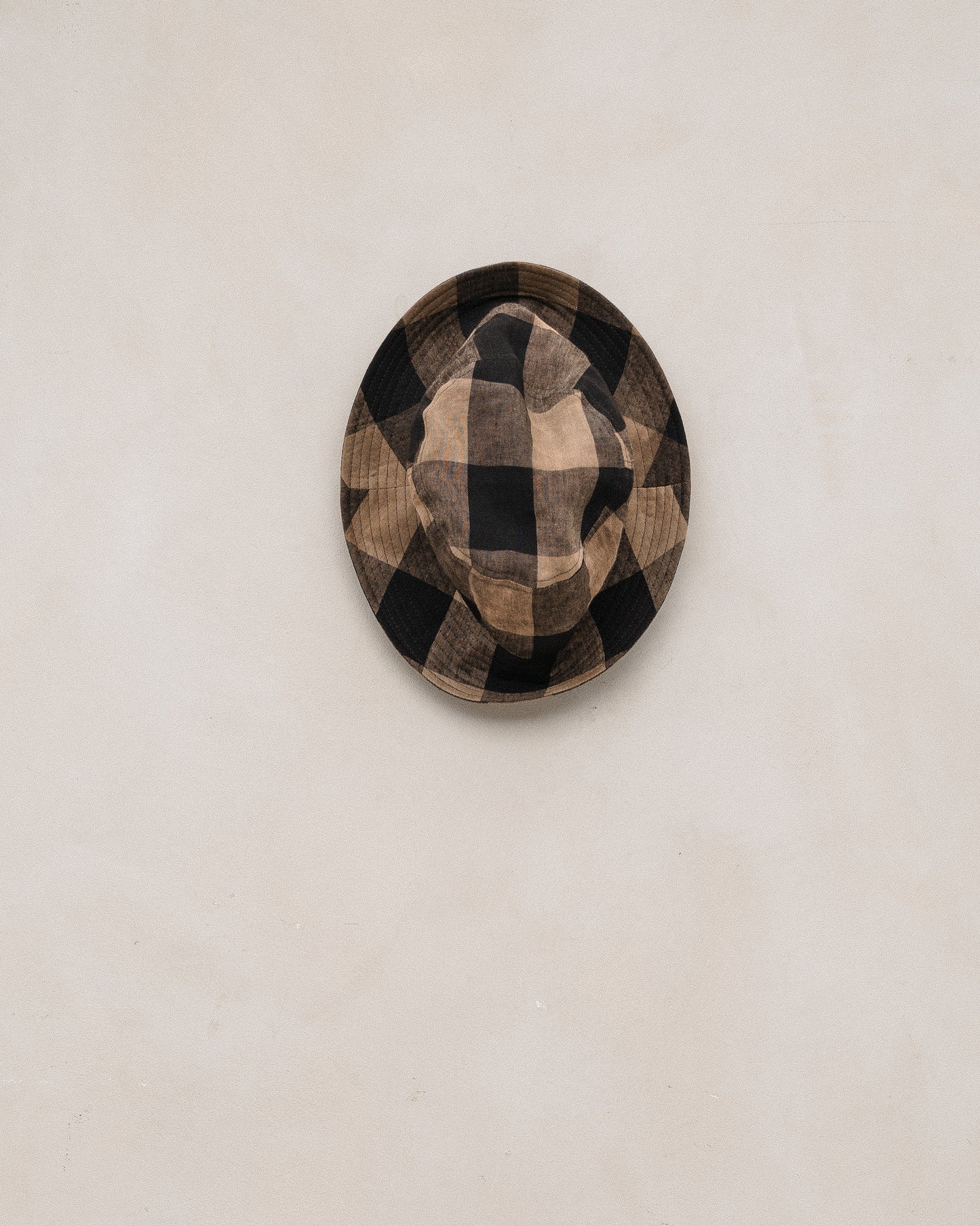 Bucket Hat - Natural Hand Dyed Check