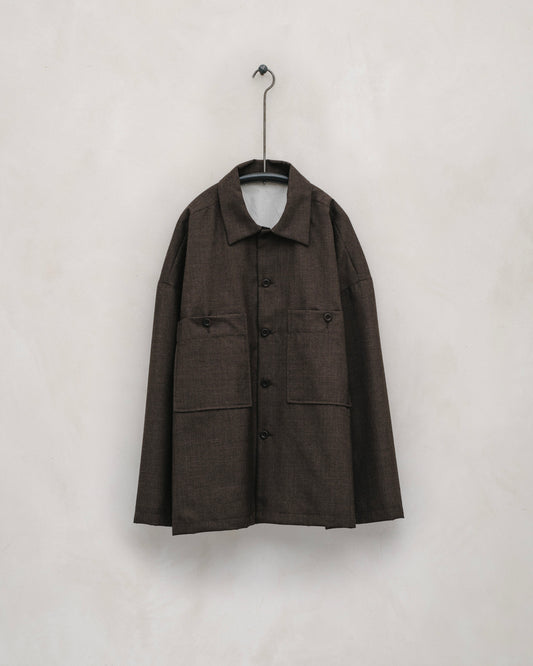 Field Shirt Two - Fox Worsted Wool Puppytooth, Brown