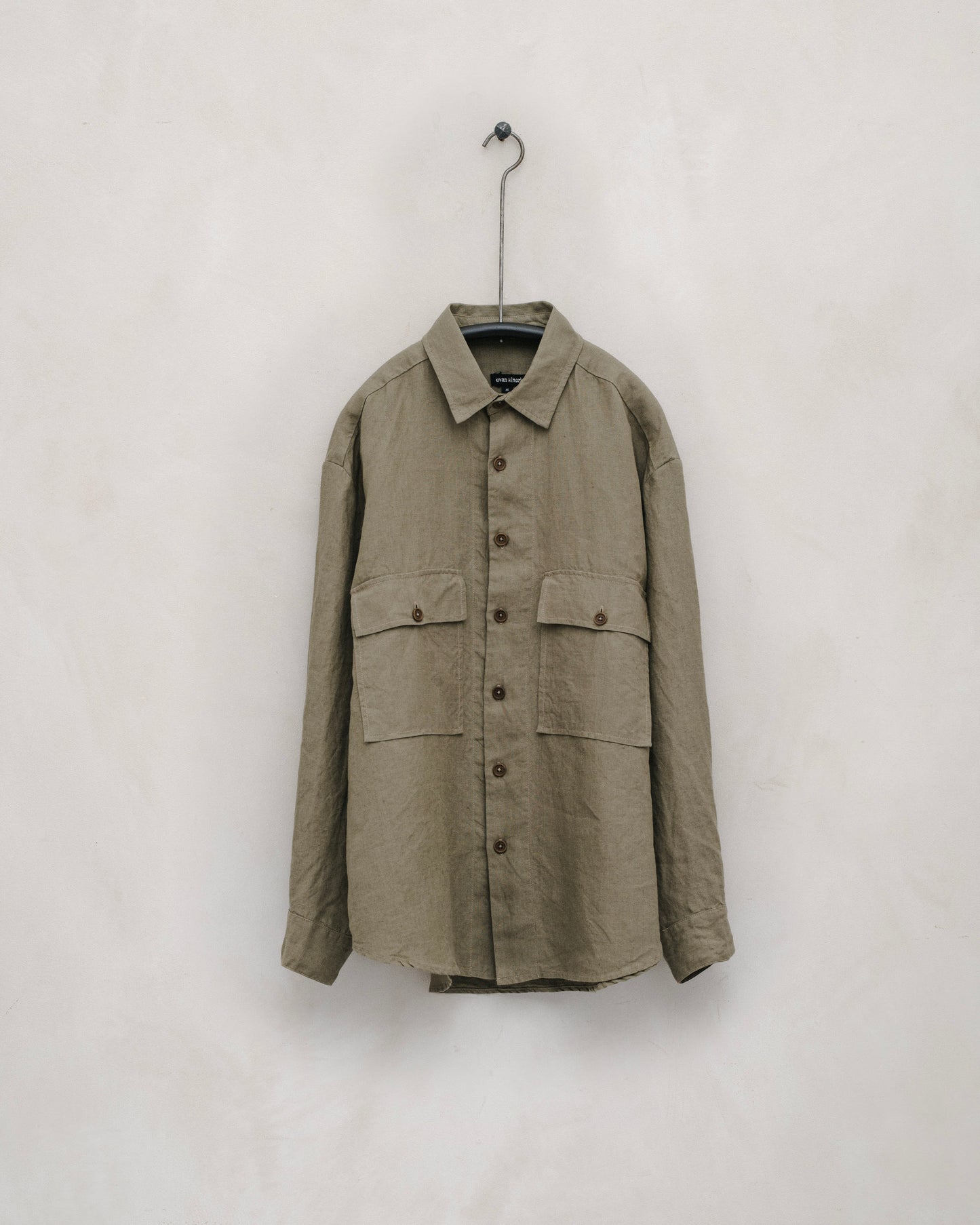 Big Shirt - Tumbled Linen, Dark Beige