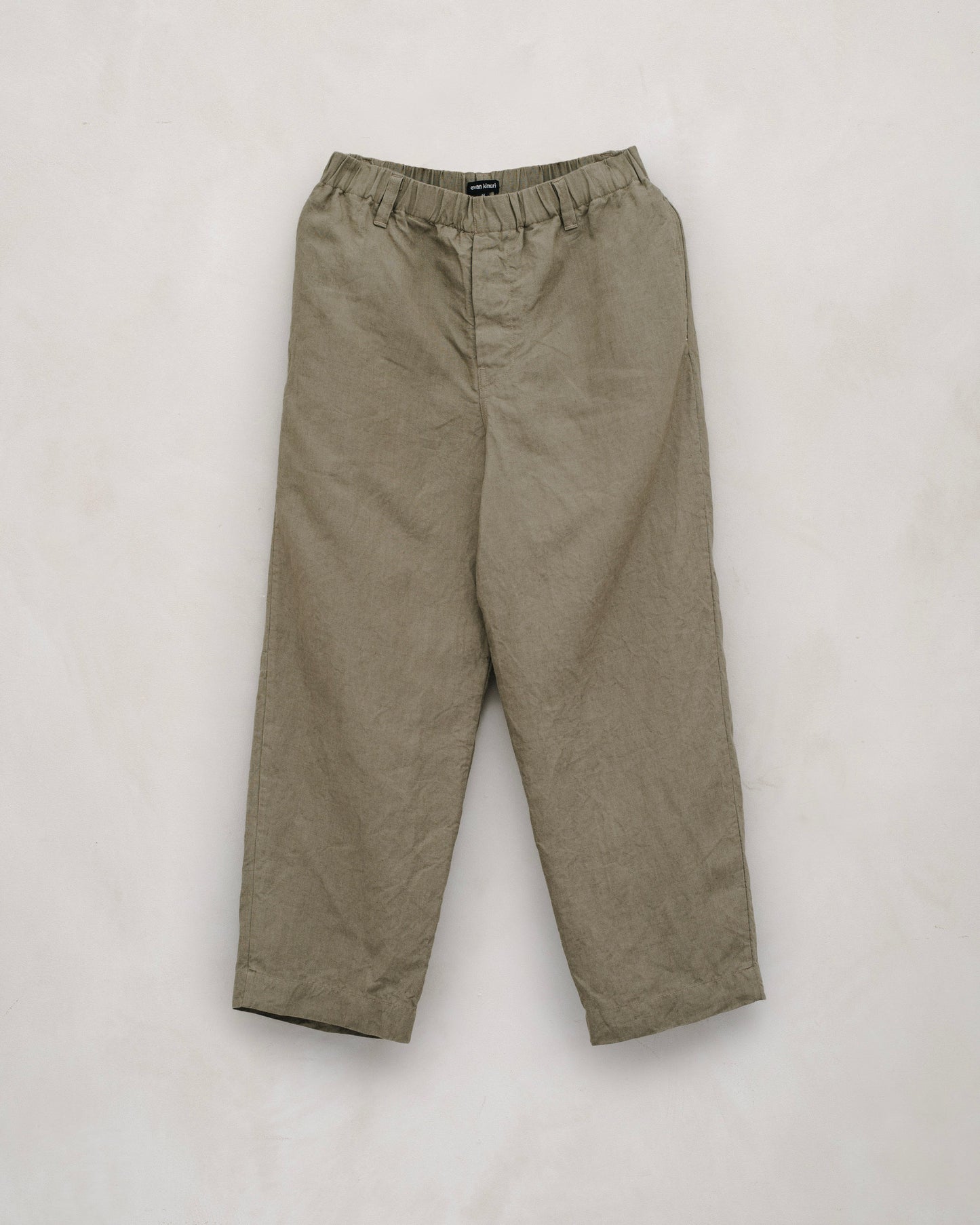 Elastic Pant - Tumbled Linen, Dark Beige