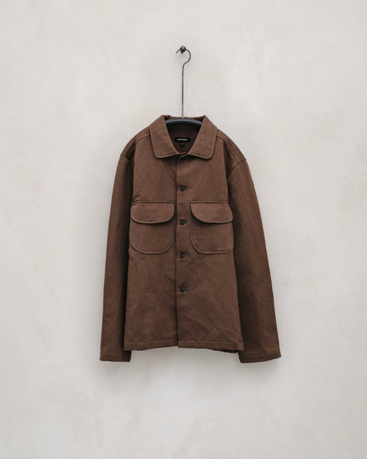 Field Shirt - Logwood Washi/Cotton Twill, Natural Dye Brown