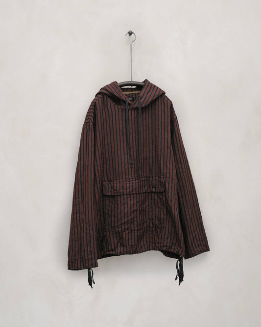 Anorak - Yarn Dyed Linen Stripe, Navy/Red