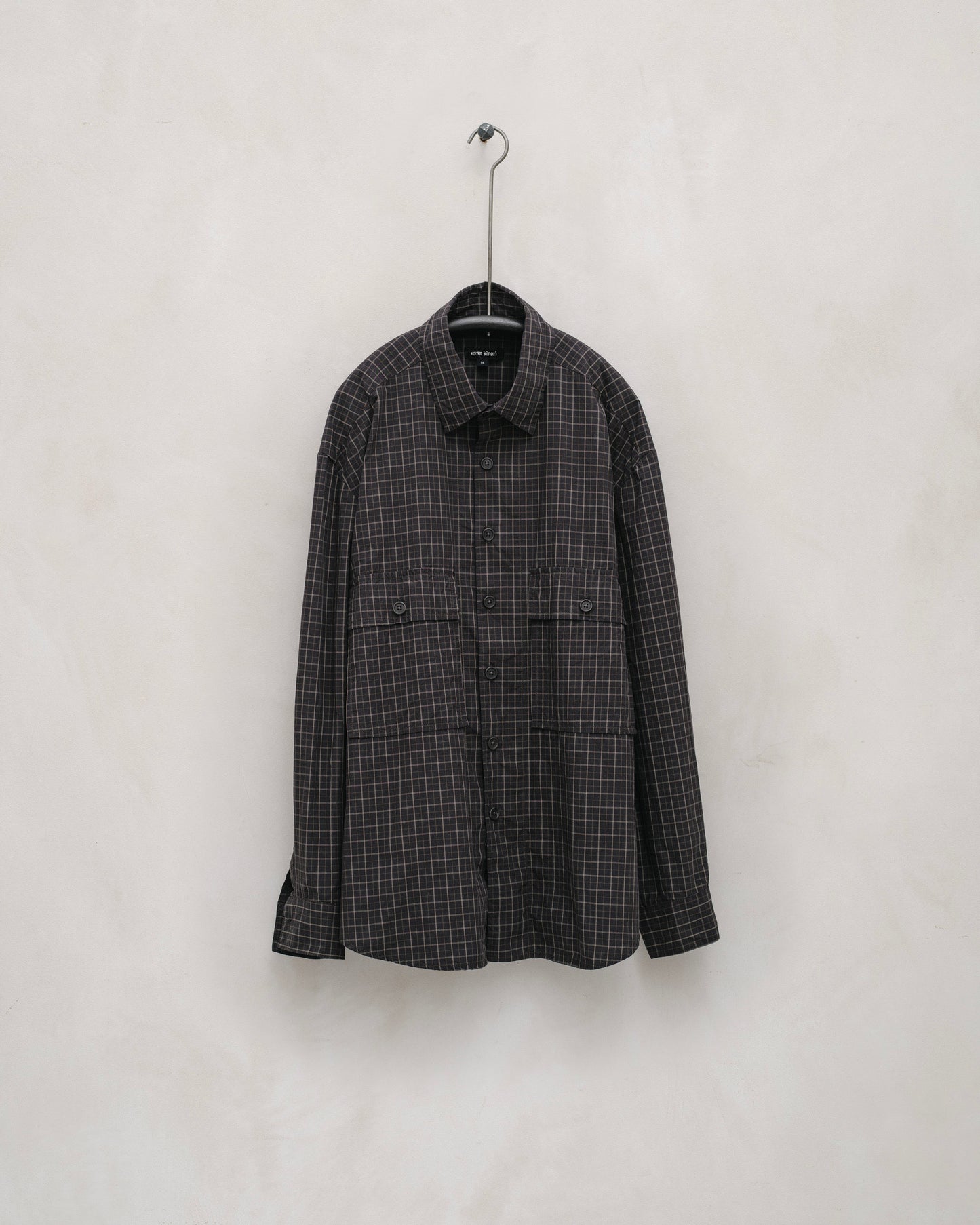 Big Shirt - Cotton Gridcloth, Navy/Grey
