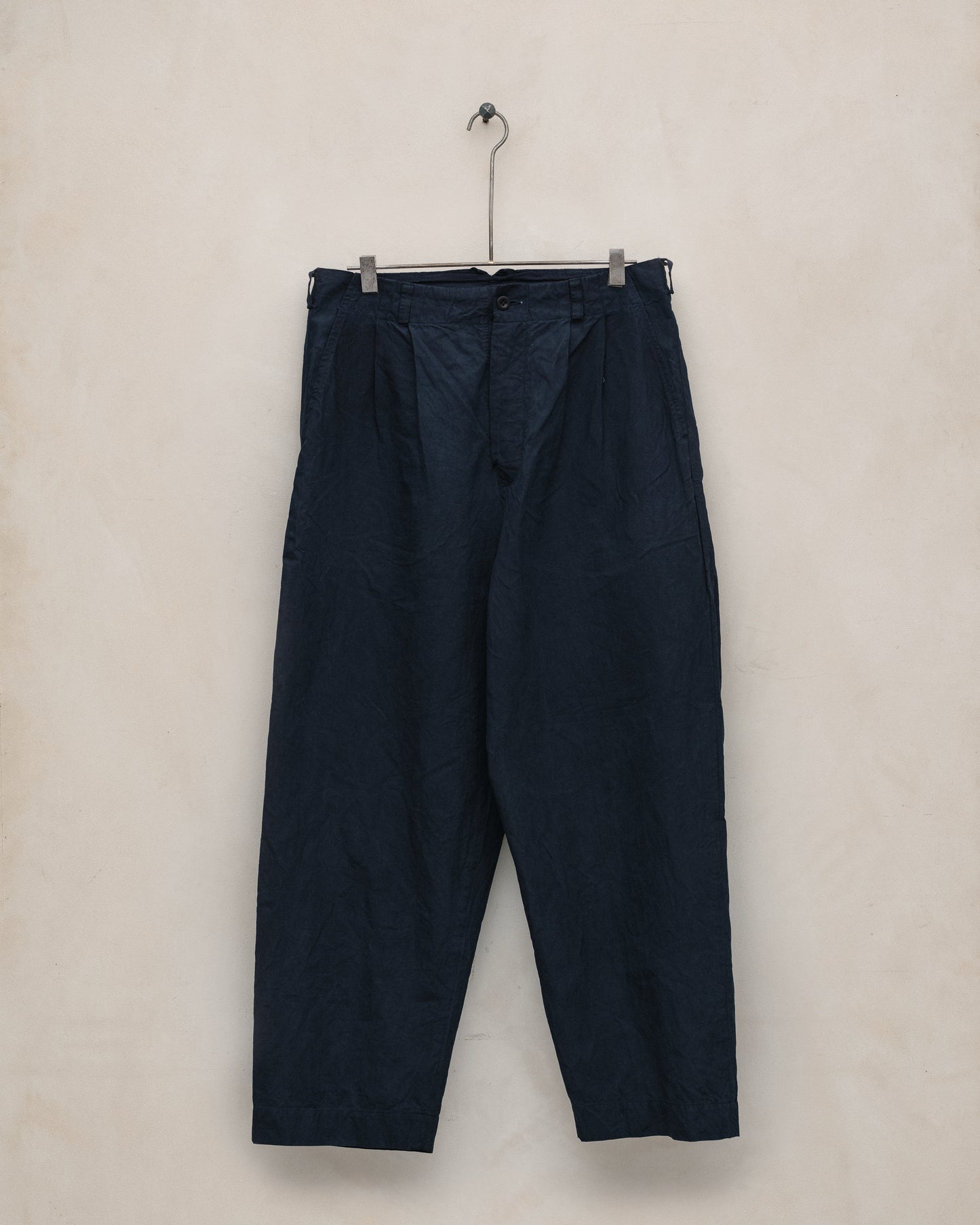 Two Pleat Pant - Lightweight Washi Canvas (Natural Indigo), Indigo