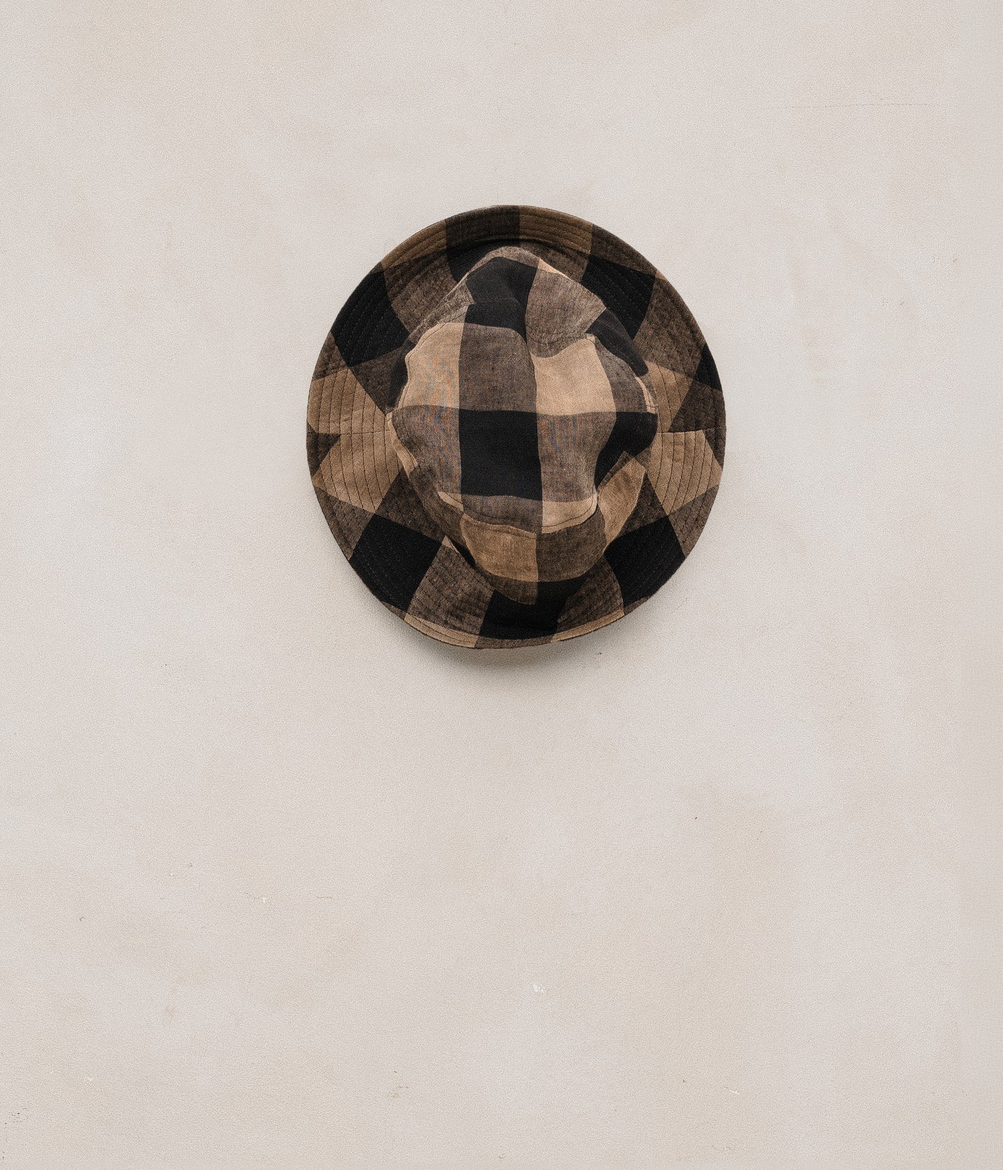 Bucket Hat - Natural Hand Dyed Check