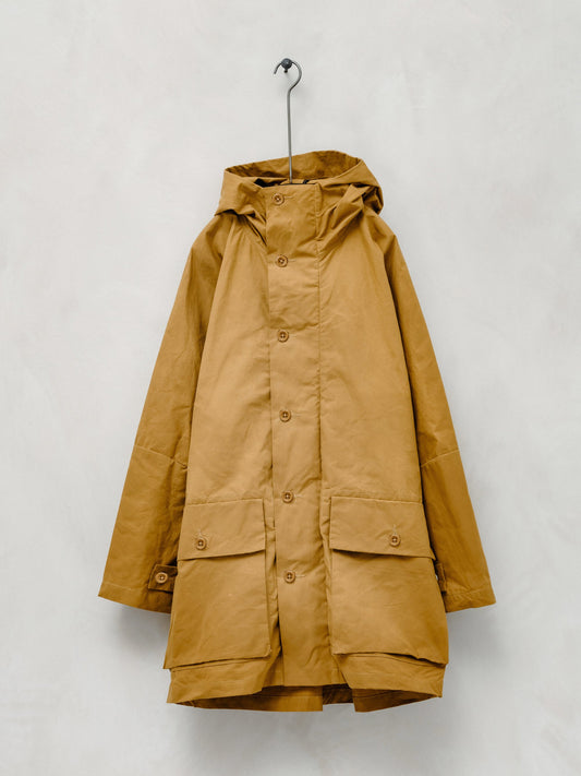 Hooded Coat - Dry Waxed Cotton, Yellow