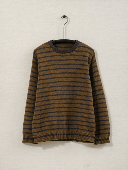 Striped Sweater - Lambswool/Cashmere, Ochre & Brown