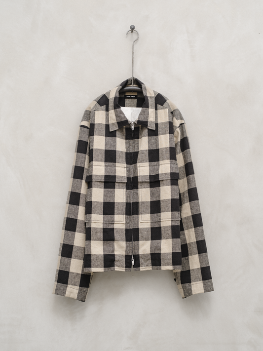 Zip Jacket - Cotton/Linen Check