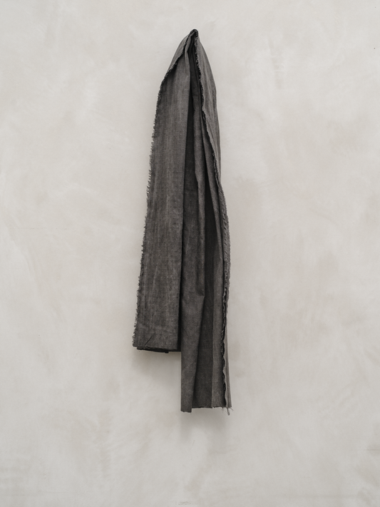 Woven Scarf - Sumi Ink Cotton Dimity