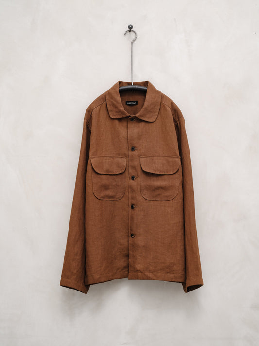 Field Shirt - Tumbled Linen Canvas, Rust