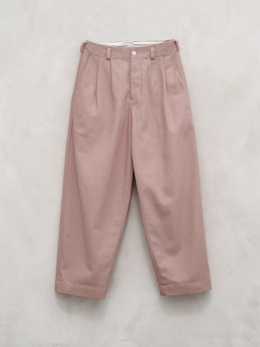 Two Pleat Pant - Organic Cotton Twill, Pink