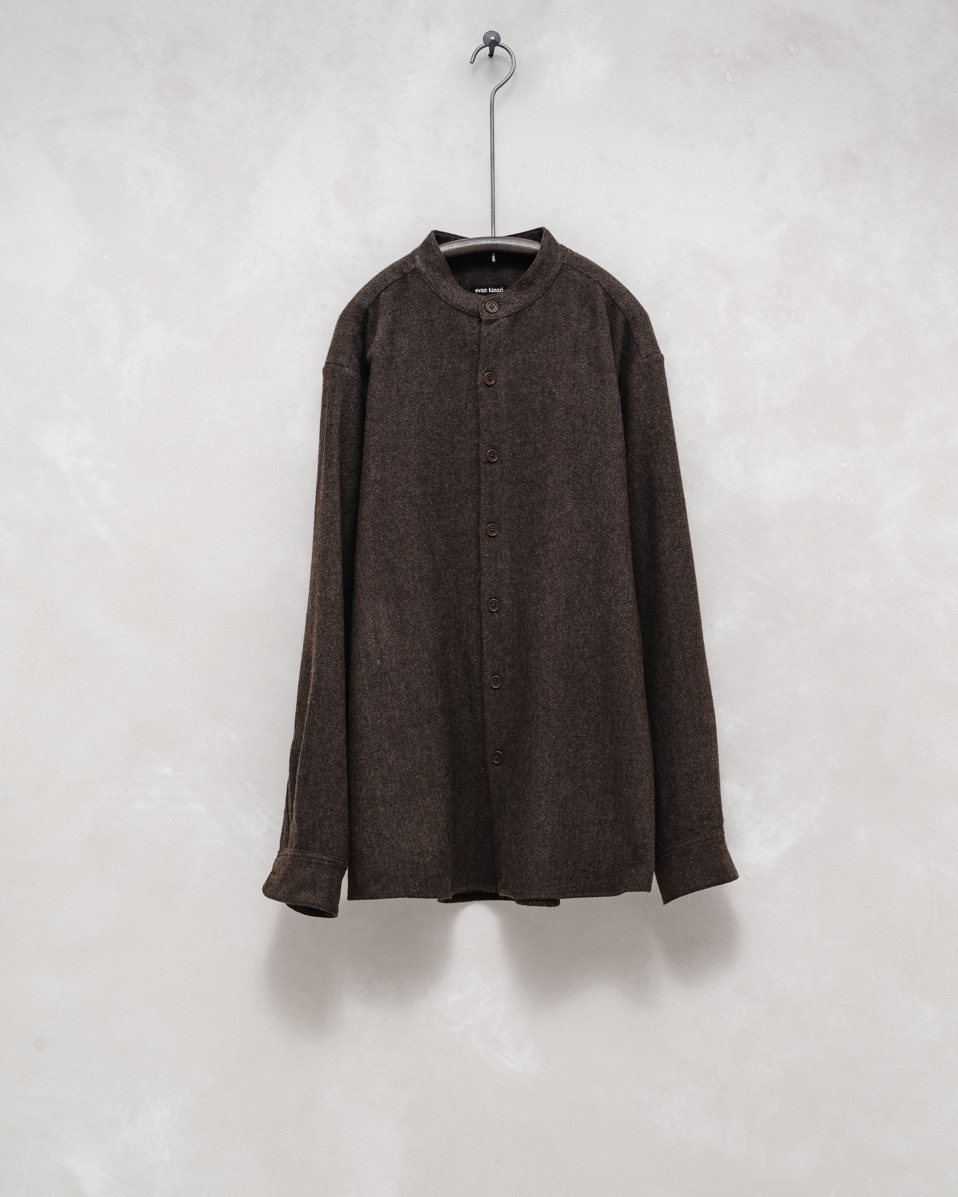 Band Collar Shirt - Brushed Cashmere/Cotton – evan kinori